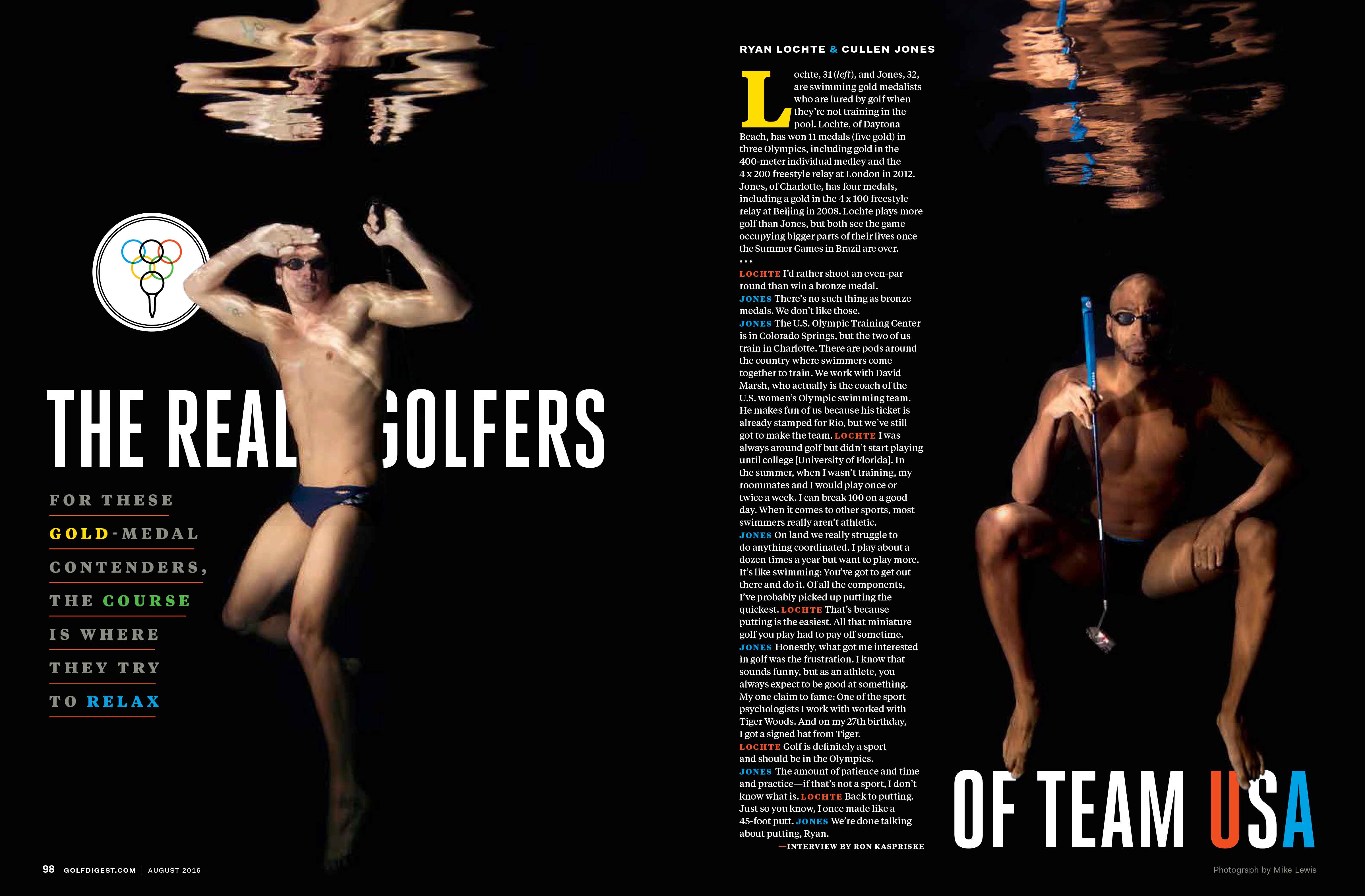 Cullen Jones and Ryan Lochte for Golf Digest by Mike Lewis
