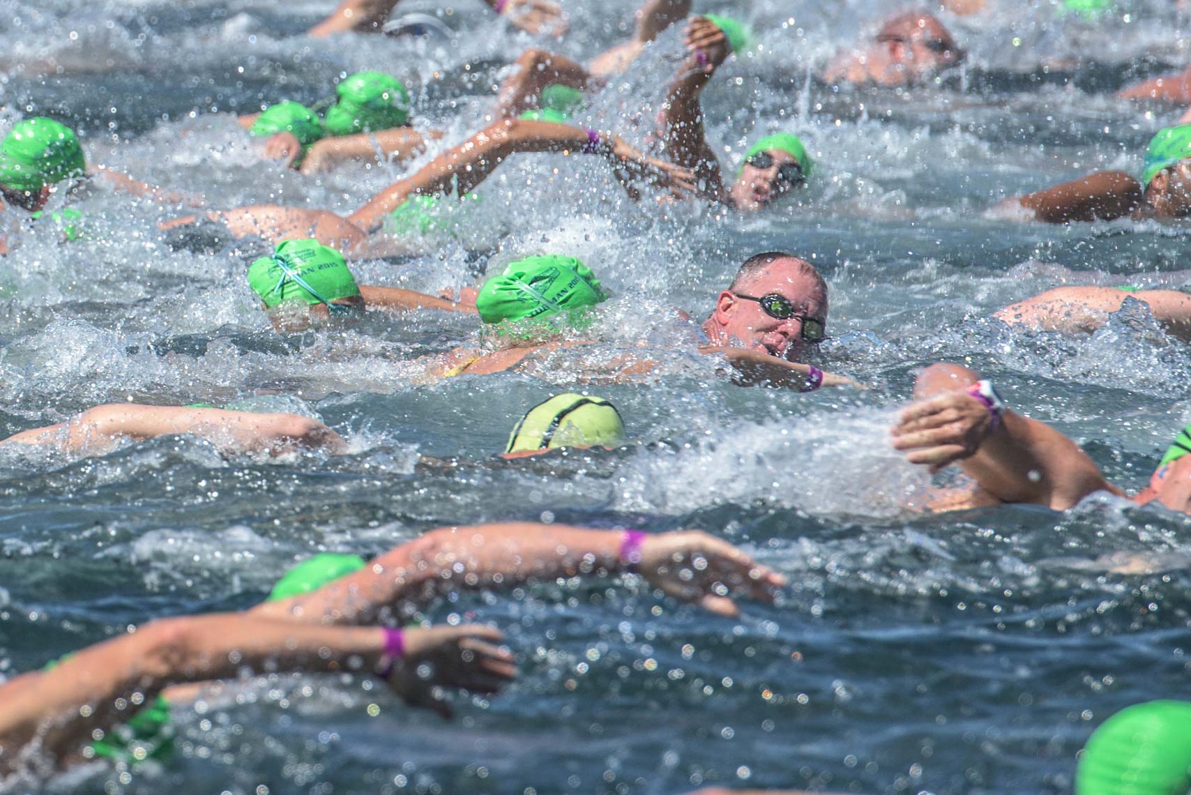 open water swimming stock photography